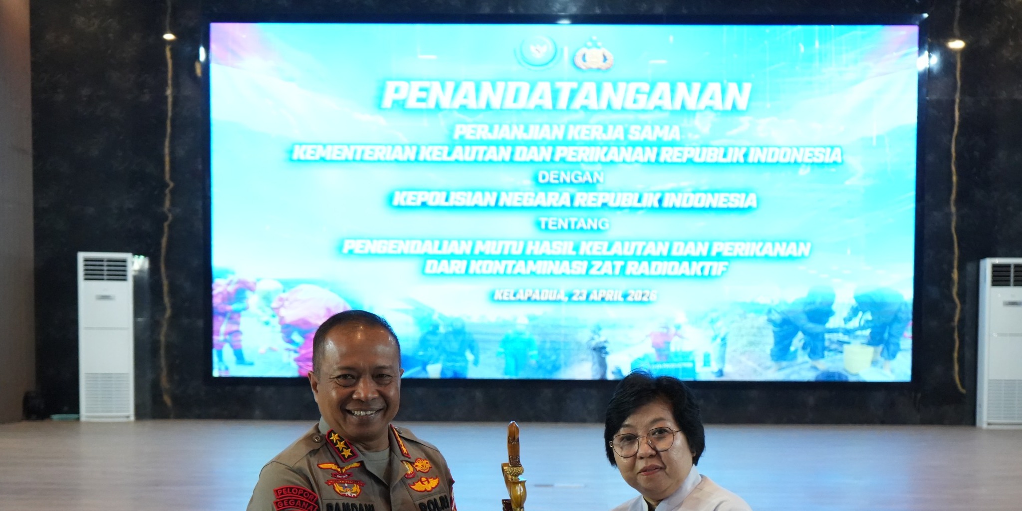 KKP-Brimob Teken Kerjasama Amankan Produk Perikanan dari Kontaminasi Radioaktif
