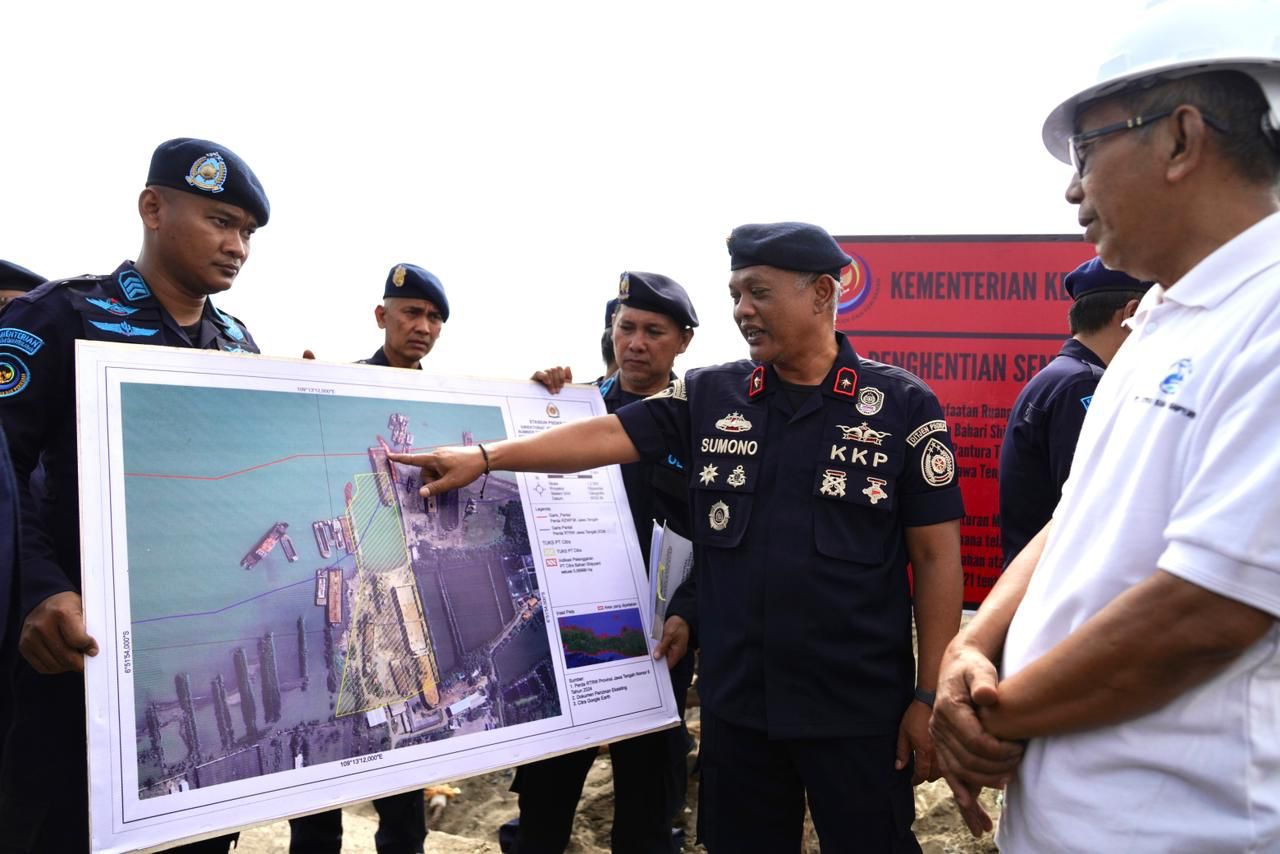 KKP Setop Aktivitas 6 Perusahaan Tanpa Izin PKKPRL di Pantura Tegal