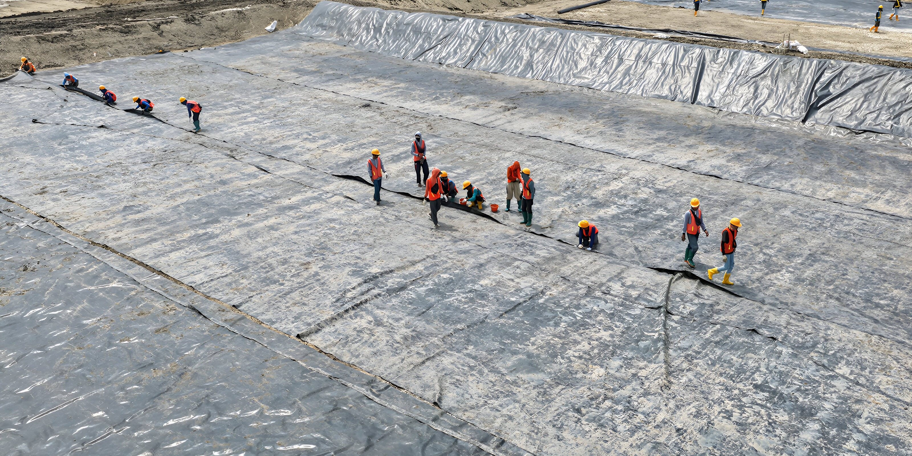 Progres Pemasangan Geomembran Kolam ukuran 4000 meter persegi BINS Karawang Per 30 September 2025