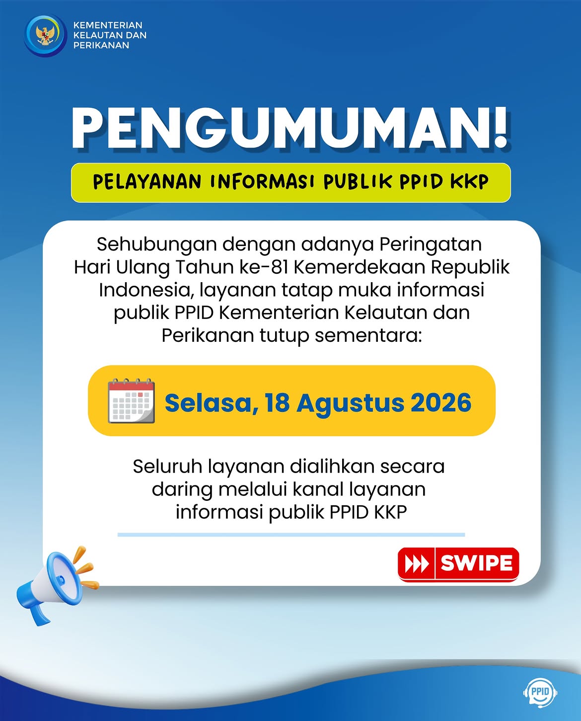 Informasi Publik PPID KKP: Akses Online Saat Penutupan Sementara