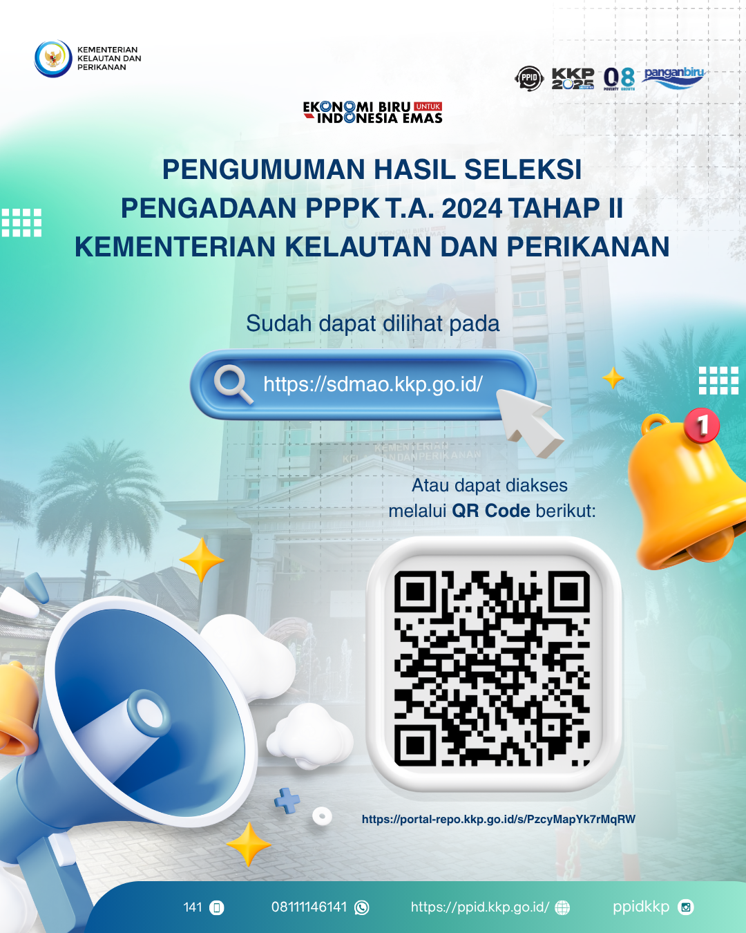 PENGUMUMAN HASIL SELEKSI PPPK T.A. 2024 TAHAP II KEMENTERIAN KELAUTAN DAN PERIKANAN