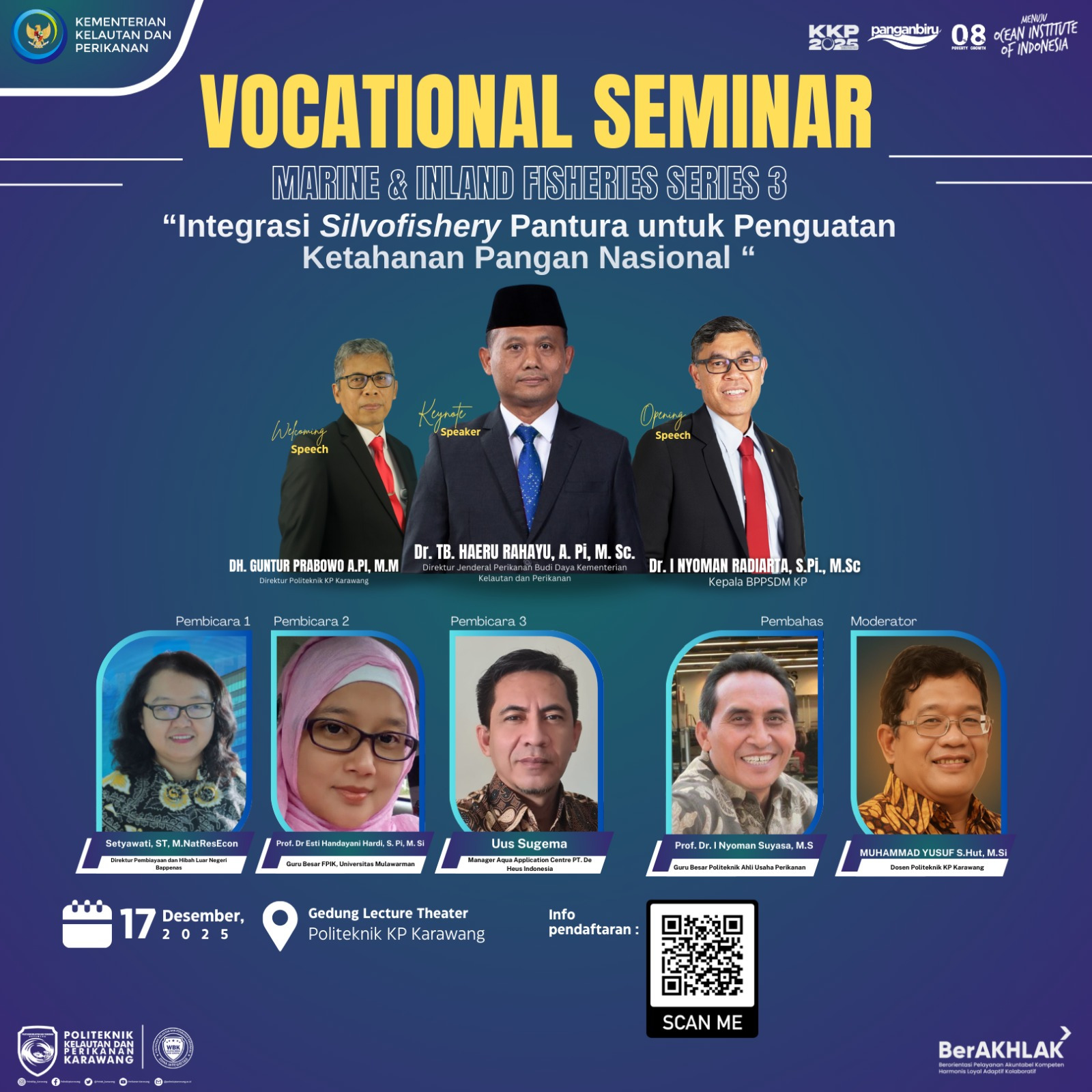 Vocational Seminar Marine & Inland Fisheries Series 3 “INTEGRASI SILVOFISHERY PANTURA UNTUK PENGUATAN KETAHANAN PANGAN NASIONAL”