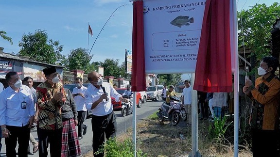 Dirjen PB mencanangkan kampung perikanan budidaya ikan nila di Kab. Lombok Tengah (26/03/22)