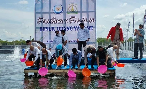 Dirjen PB bersama Pemerintah Kab. Aceh Tamiang merevitaslisasi lahan pertambakan udang (22/12/21)