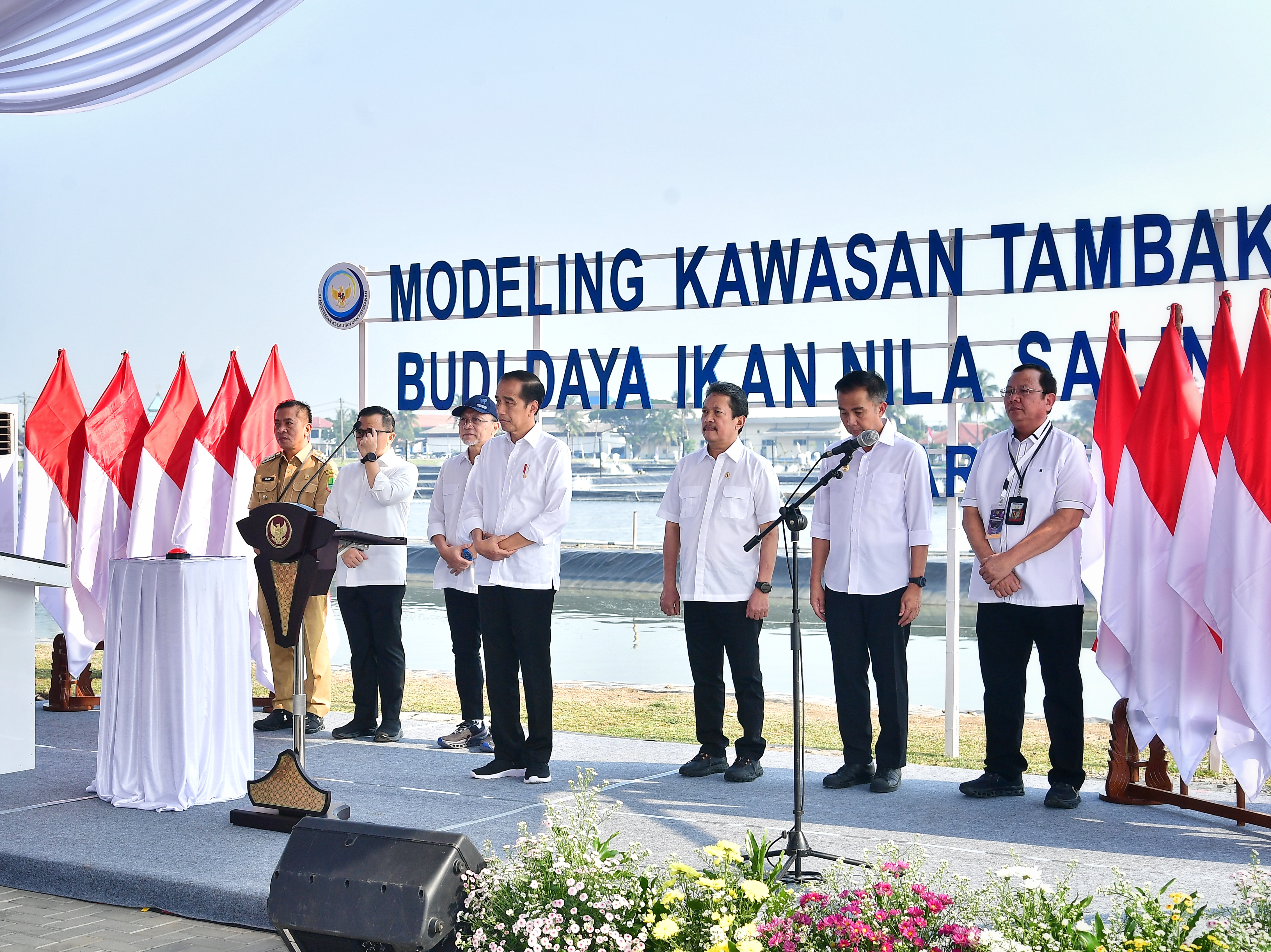 Peresmian Modeling Tambak Budidaya Ikan Nila Salin Karawang oleh Presiden RI