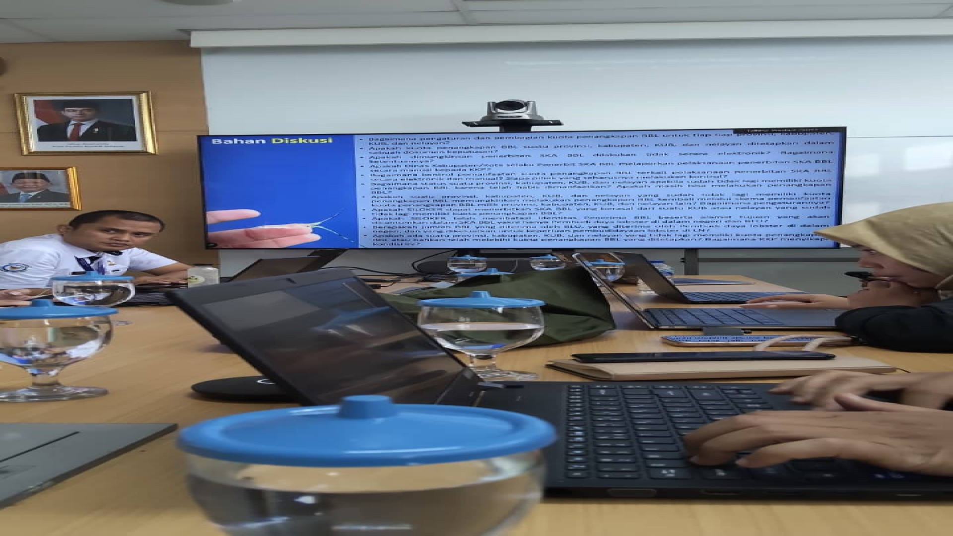 Rapat koordinasi hasil audiensi BPK terkait pengawasan BBL yang diadakan oleh Ditjen PSDKP