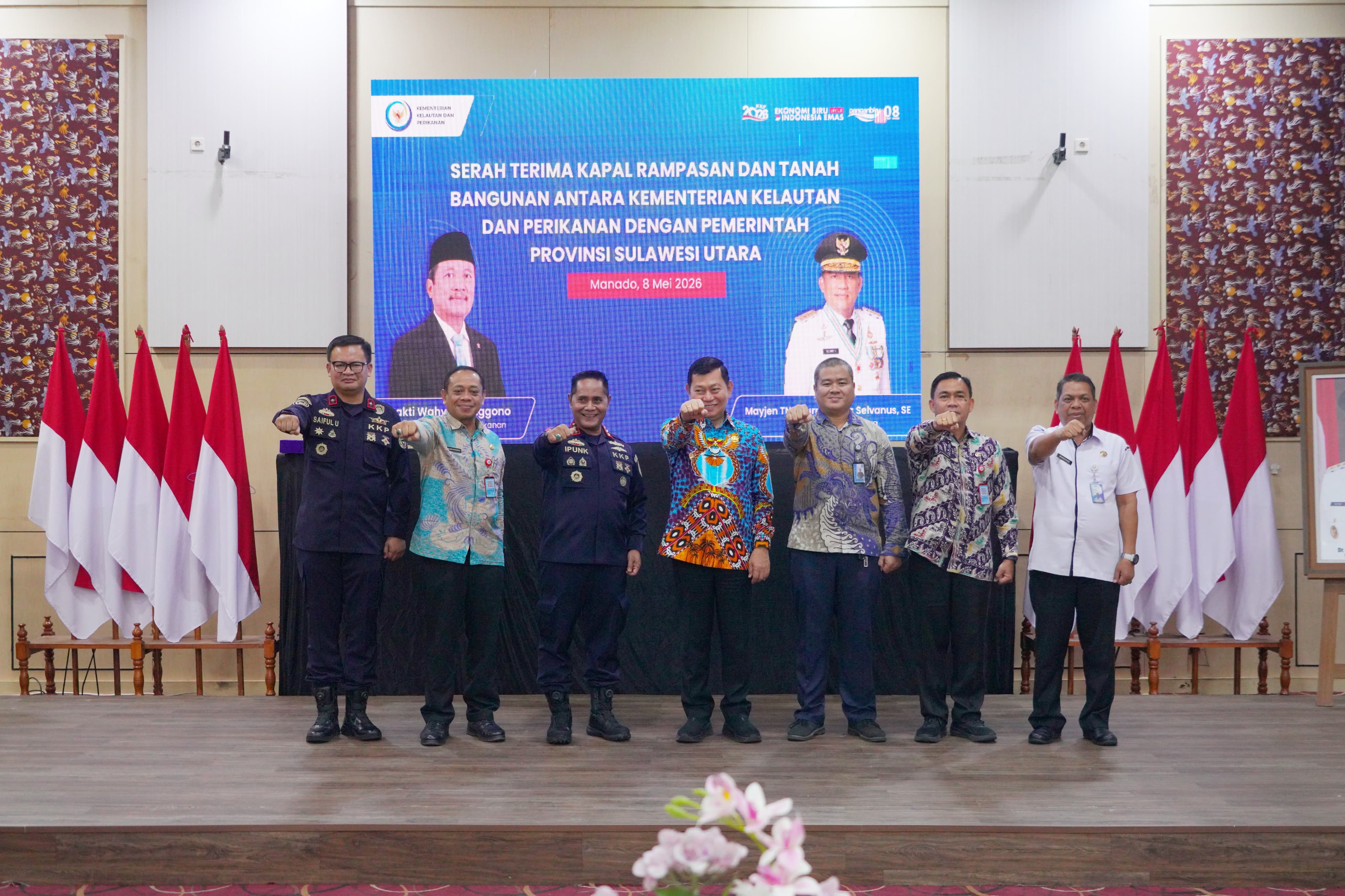 KKP Serahkan Tiga Kapal Ikan Hasil Tangkapan IUU Fishing ke Pemprov Sulut