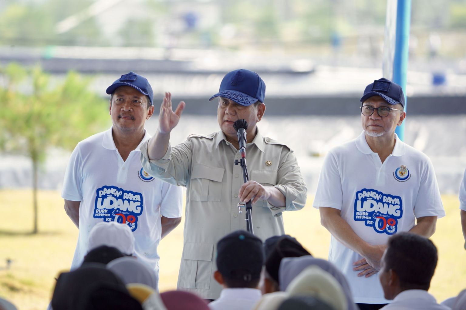 Presiden Prabowo Panen Raya Budidaya Udang Berbasis Kawasan di Kebumen